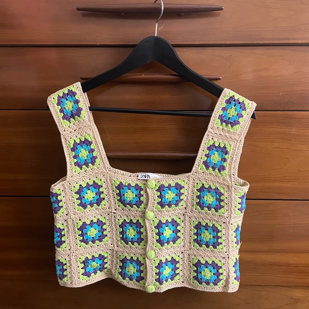 Zara Granny Square Vest